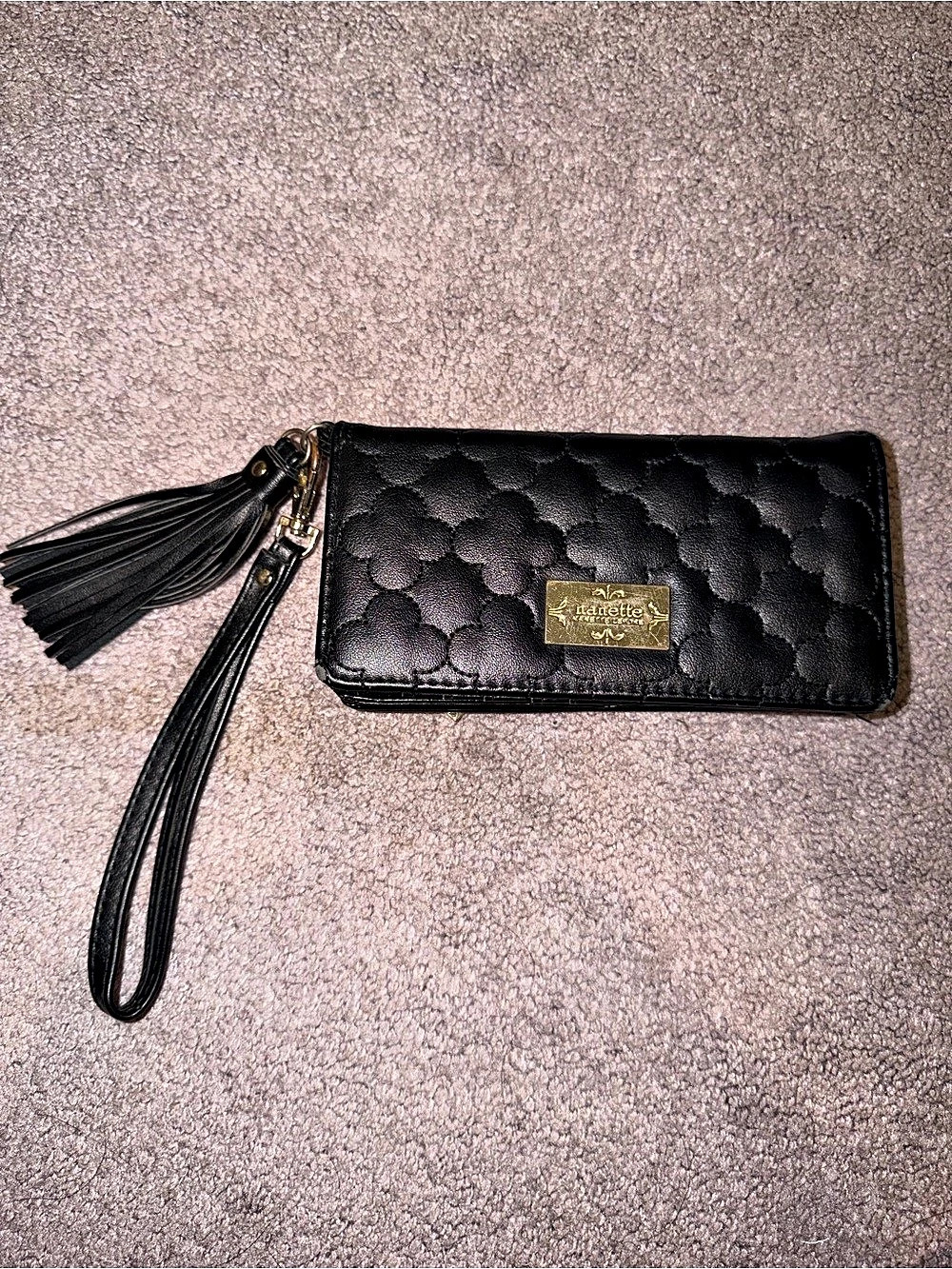 Nanette Lepore Quilted Wristlet Wallet in Black